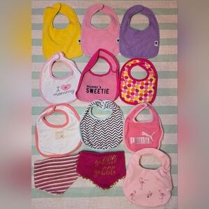 Colorful Baby Girls Bib Bundle Of 12